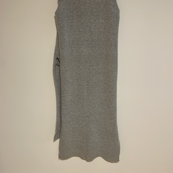 Knit Tunic Sweater Gray Med Glamorous Gray Open Side Sleeveless Mock - Picture 10 of 13